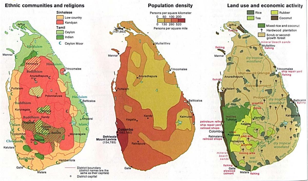 Karte von Sri Lanka-Landwirtschaft