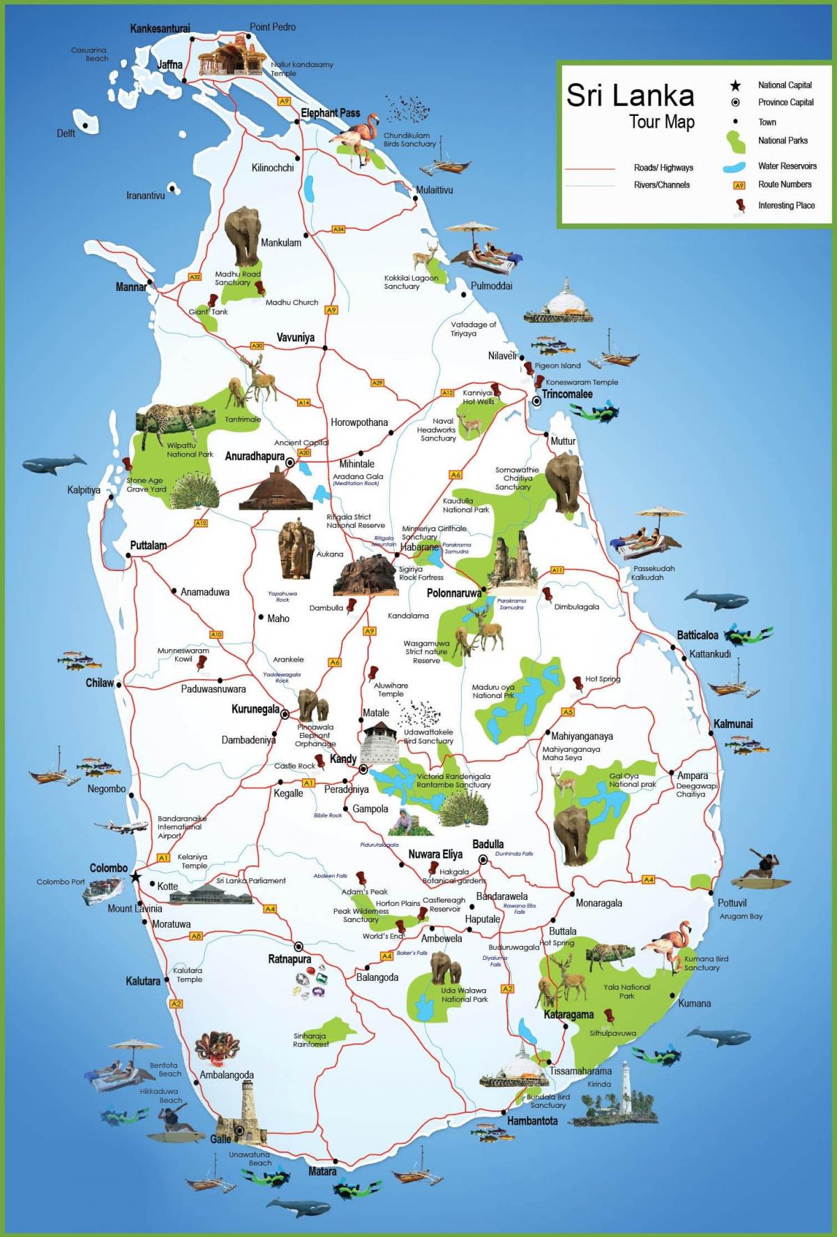 touristischen Orten in Sri Lanka anzeigen