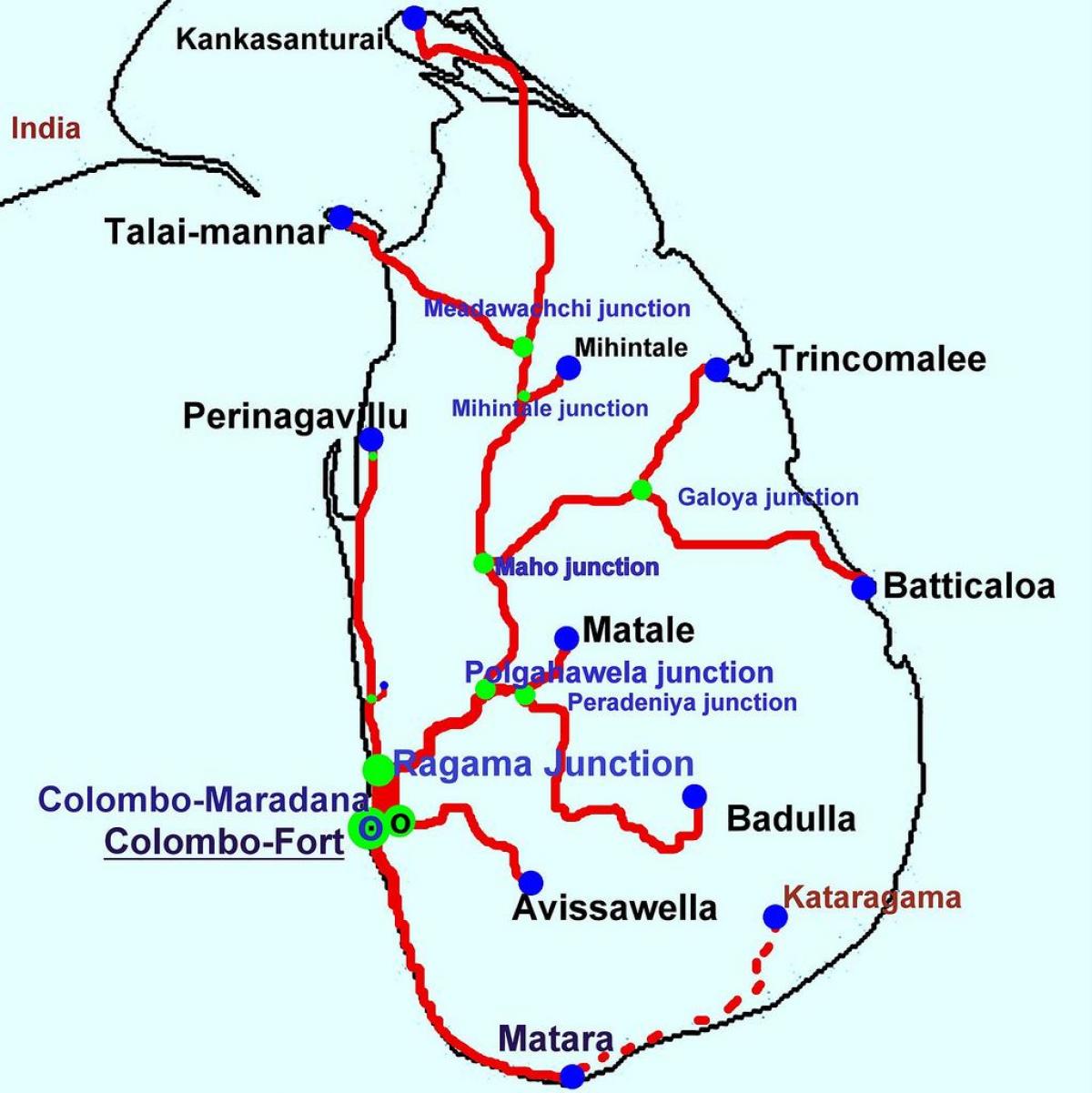 die Züge in Sri Lanka anzeigen