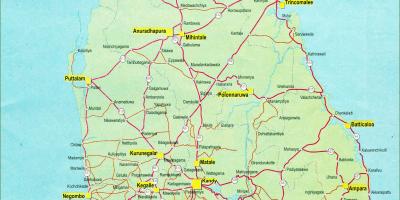 Karte von Sri Lanka Landkarte mit Abstand
