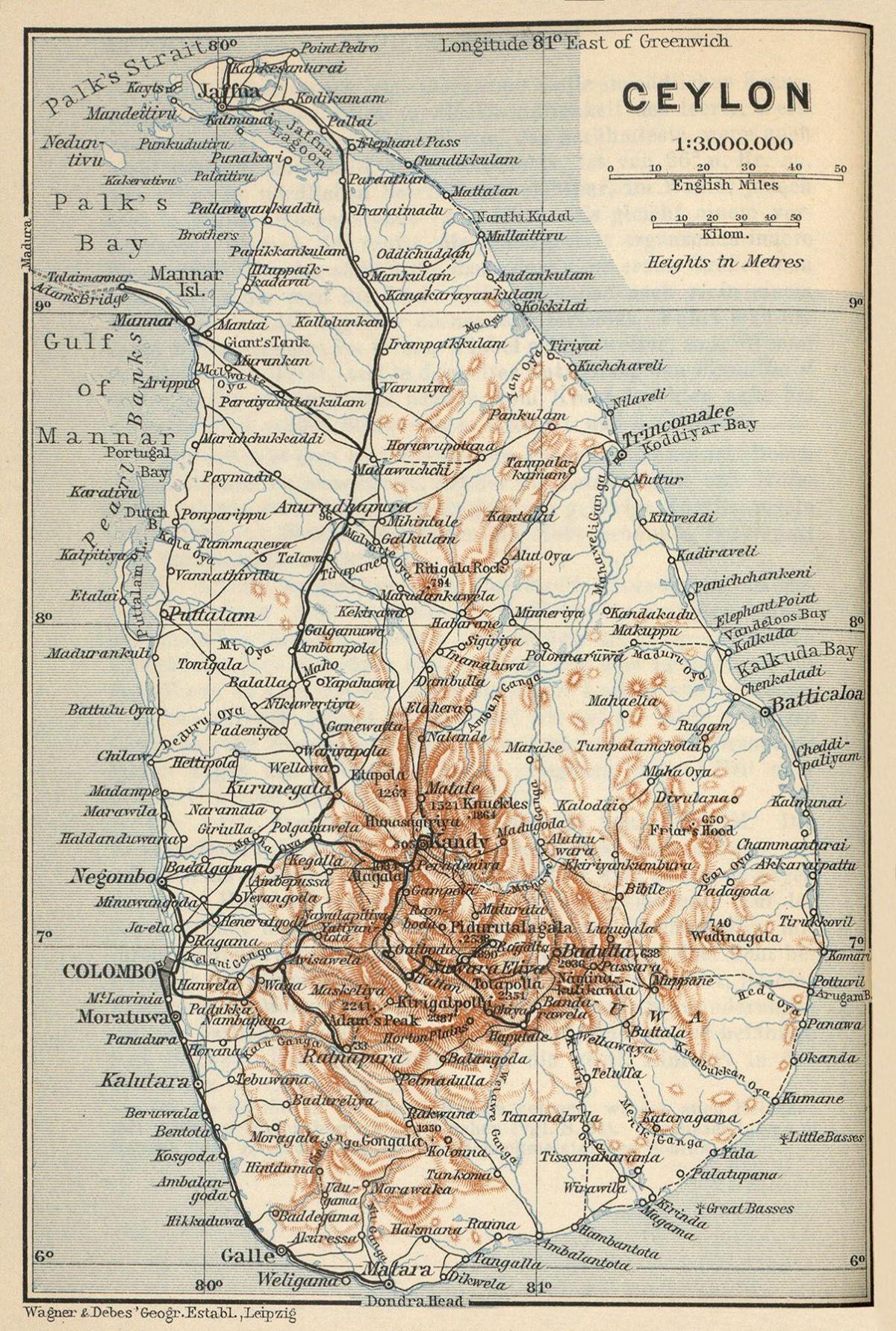 Ceylon auf Karte anzeigen