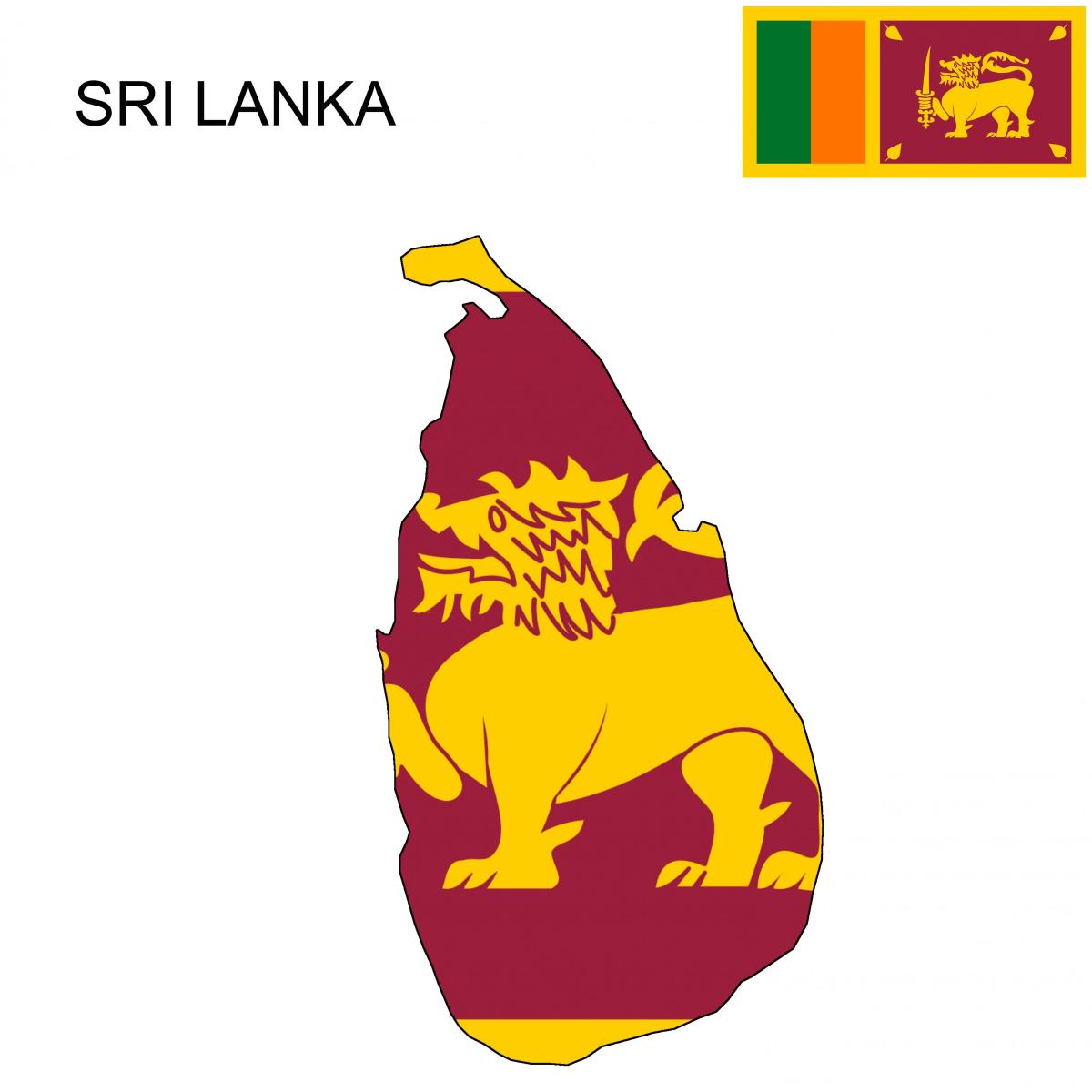 Karte von Sri Lanka fahne