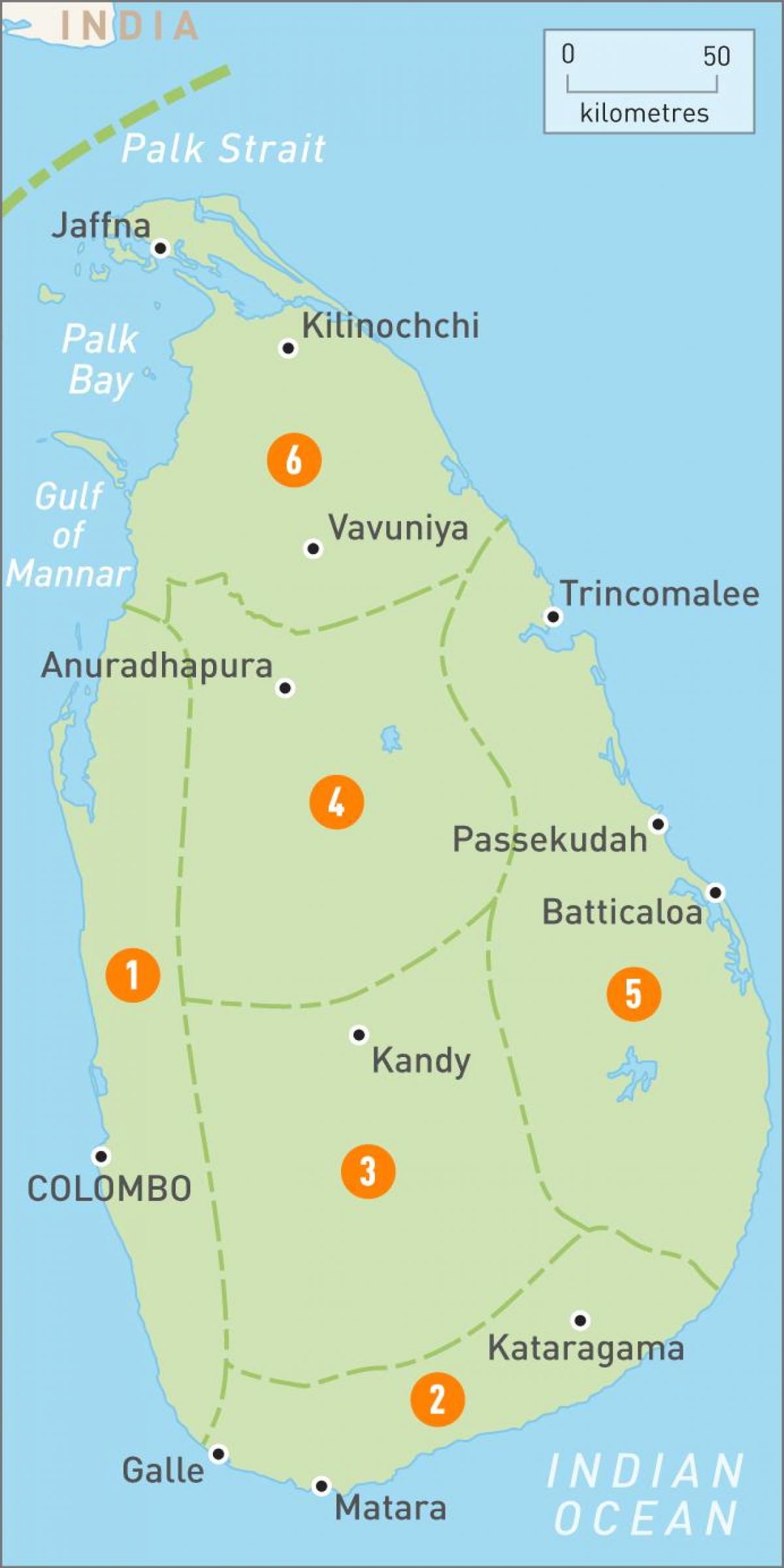 Sri Lanka Regionen Landkarte Karte Von Sri Lanka Regionen Sud Asien Asia