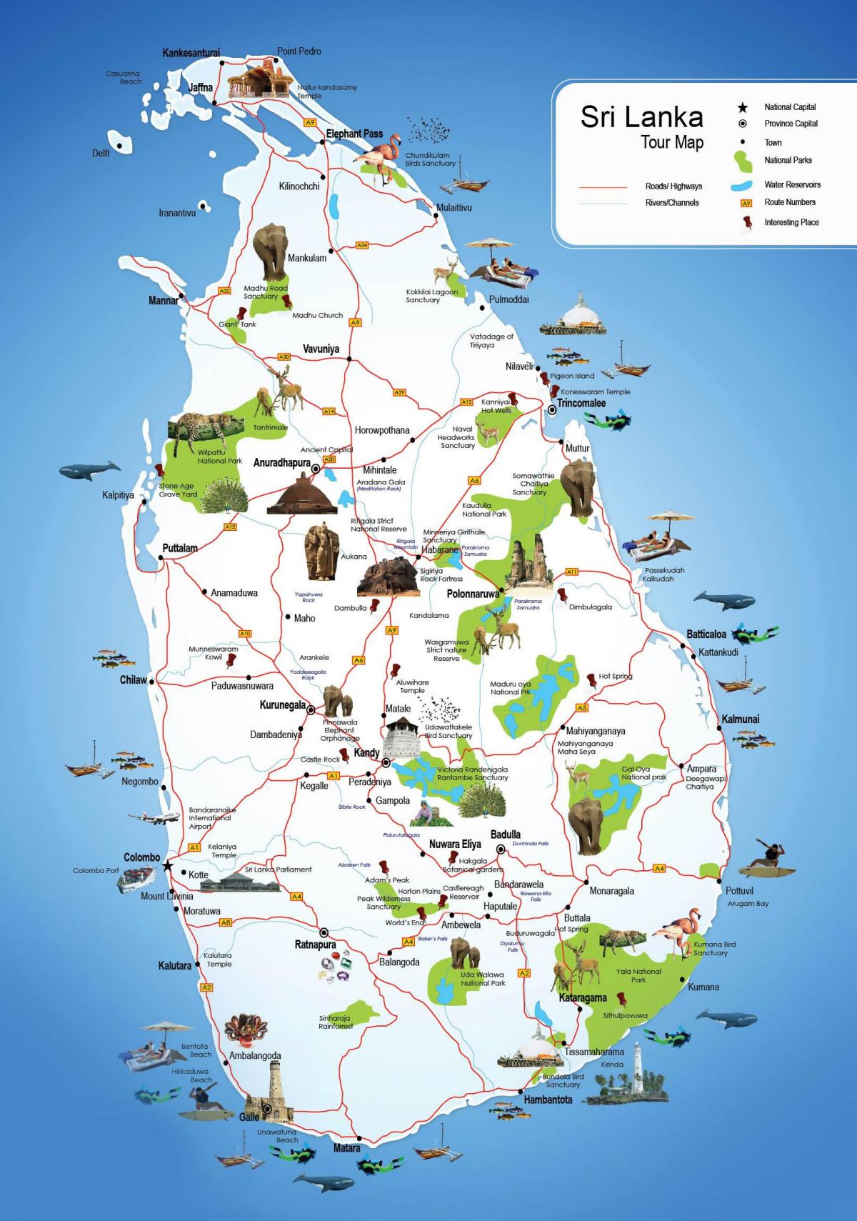touristischen Orten in Sri Lanka anzeigen