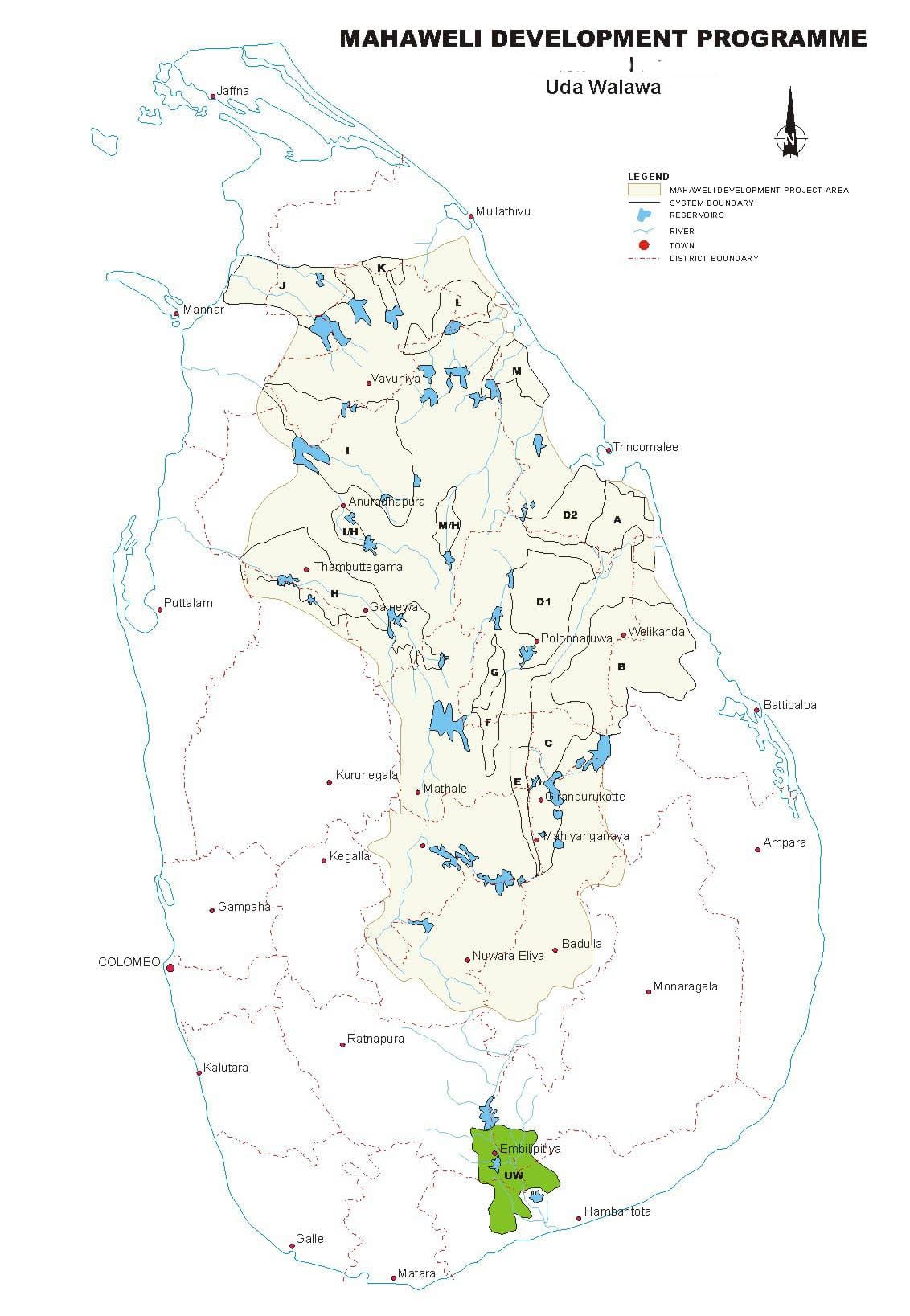 Karte von tanks in Sri Lanka