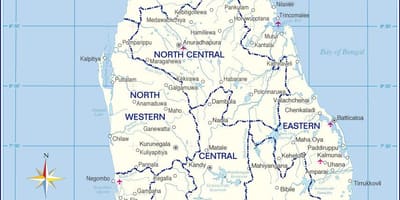 Karte der internationalen Flughäfen in Sri Lanka