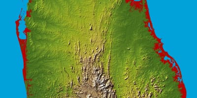 Karte von Sri Lanka, 3d