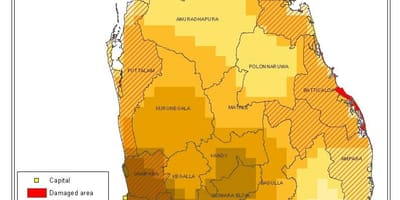 Karte von Sri Lanka Bevölkerungsdichte