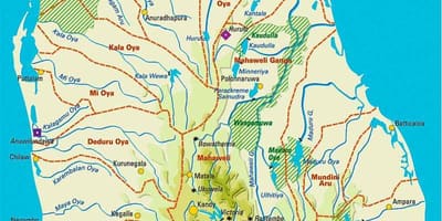 Karte von Sri Lanka Geographie