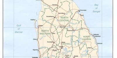 Karte von Sri Lanka grid