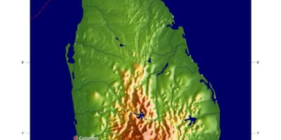 Karte von Sri Lanka Höhe
