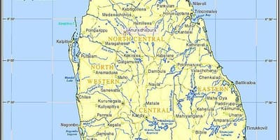Karte von Sri Lanka historische Orte