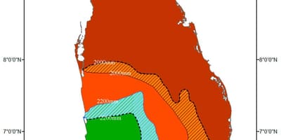 Sri Lanka Klima-zone Karte