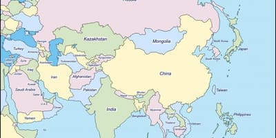 Karte von Sri Lanka und den umliegenden Ländern