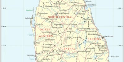 Sri Lanka Landkarte Entfernungstabelle