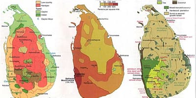 Karte von Sri Lanka-Landwirtschaft