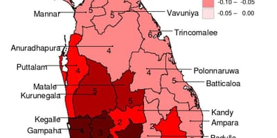 Karte von Sri Lanka malaria