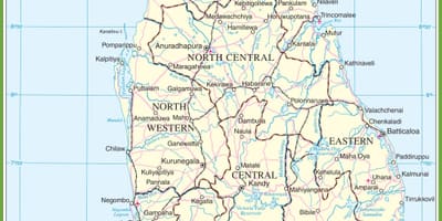 Karte von Sri Lanka politischen