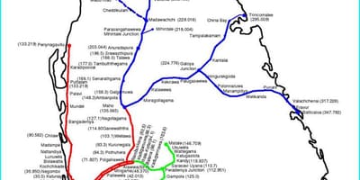 Sri Lanka rail network map