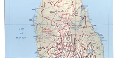 Karte von Sri Lanka mit Städten