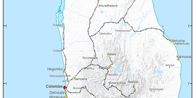 Zug Routen in Sri Lanka anzeigen